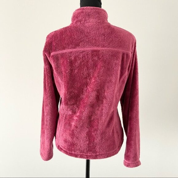 L.L.Bean Vintage Fuzzy Fleece Teddy Jacket  in Burgundy - Picture 2 of 14